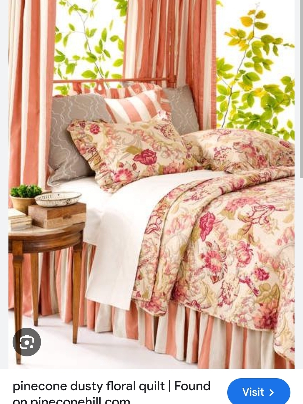 Pine Cone Hill Cotton Queen Quilt, Dust Ruffle, One Ruffled Sham, All New